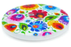 1" Button - White Folk