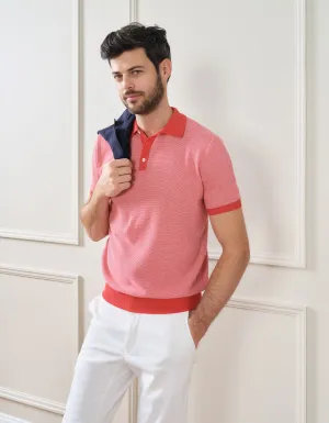 2 COLOR KNIT SHORT SLEEVE POLO