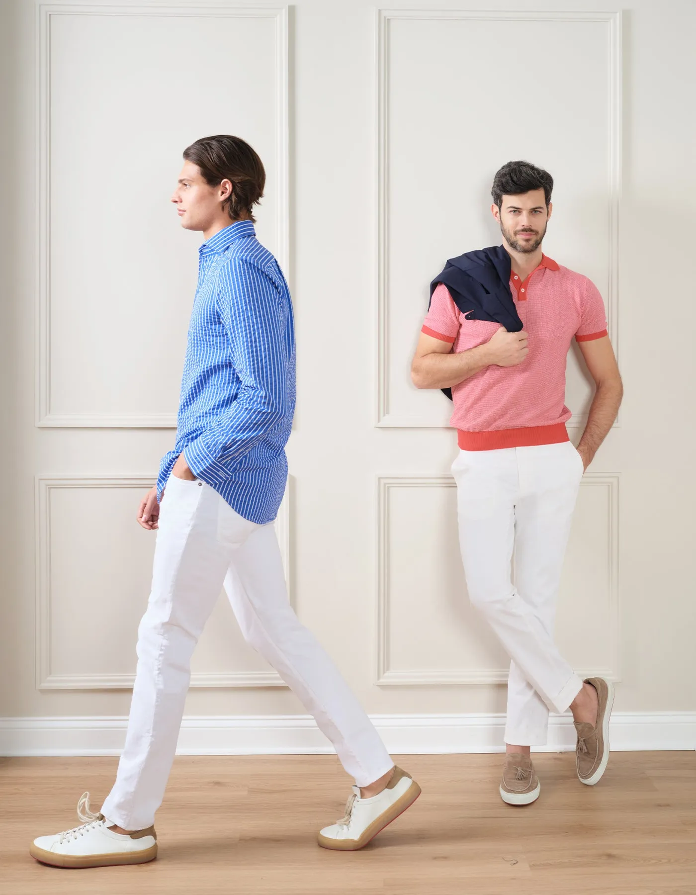 2 COLOR KNIT SHORT SLEEVE POLO