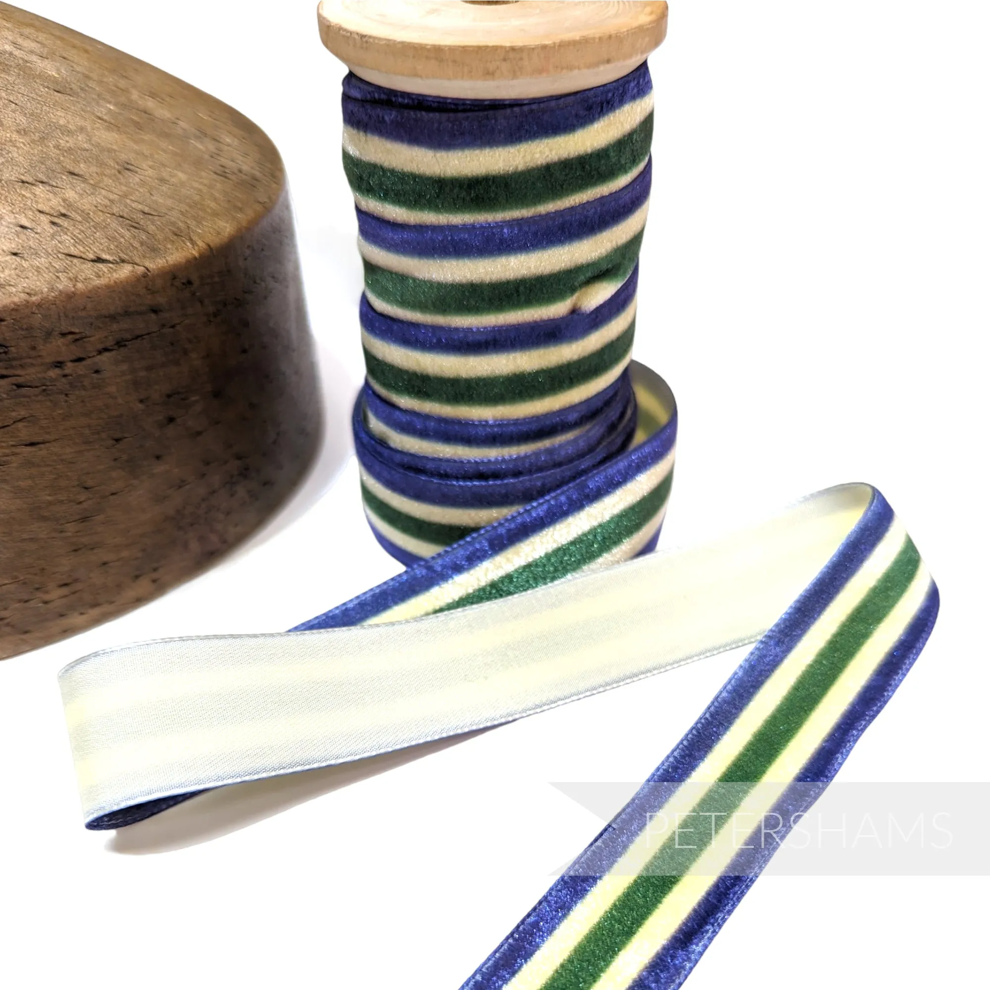 23mm Striped French Velvet Ribbon - 1m