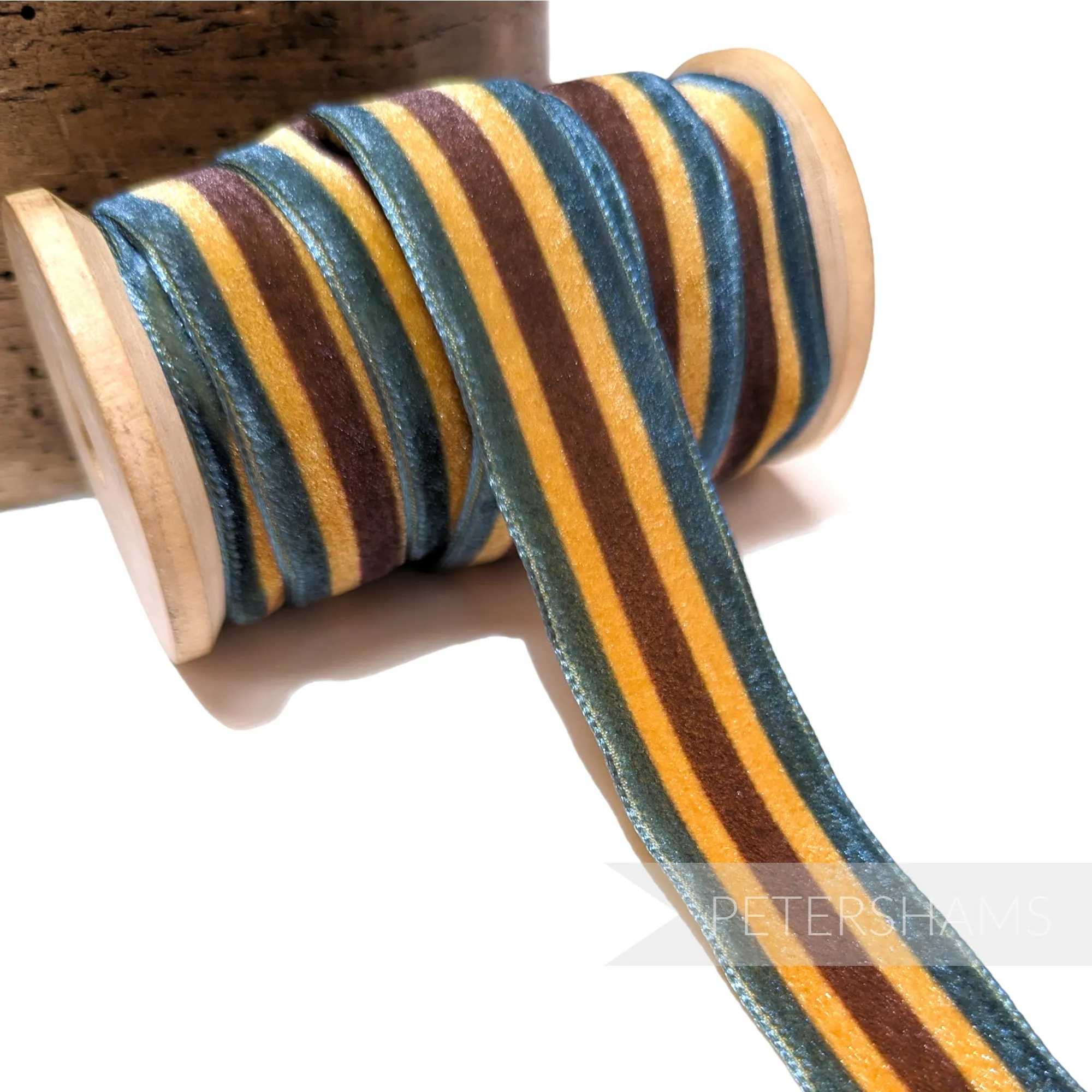 23mm Striped French Velvet Ribbon - 1m