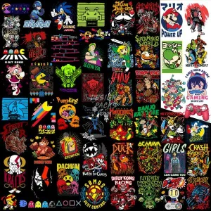 75 Retro Gaming Mixed Designs Bundle PNG AI