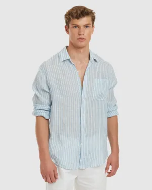 Antibes Chambray Stripes Linen Shirt - Casual Fit