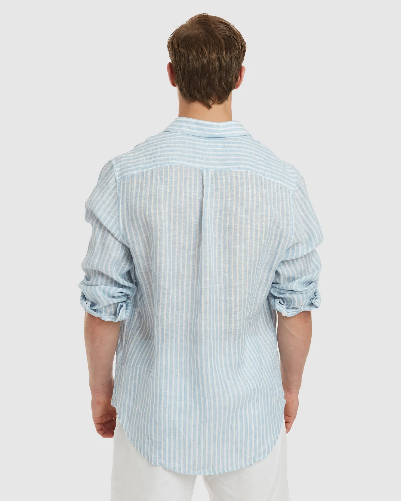 Antibes Chambray Stripes Linen Shirt - Casual Fit