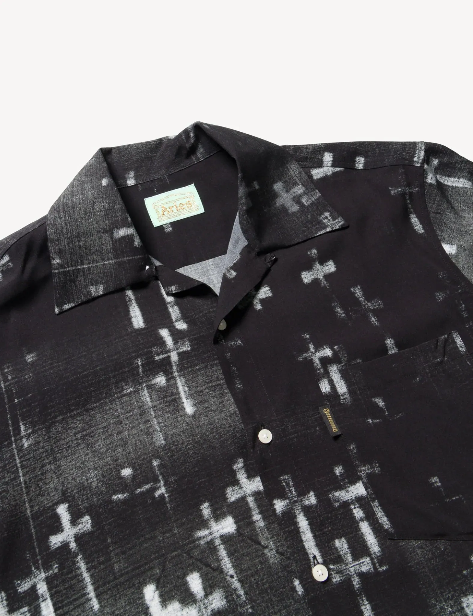Aries Graveyard Hawaiian Short Sleeve Shirt - Black