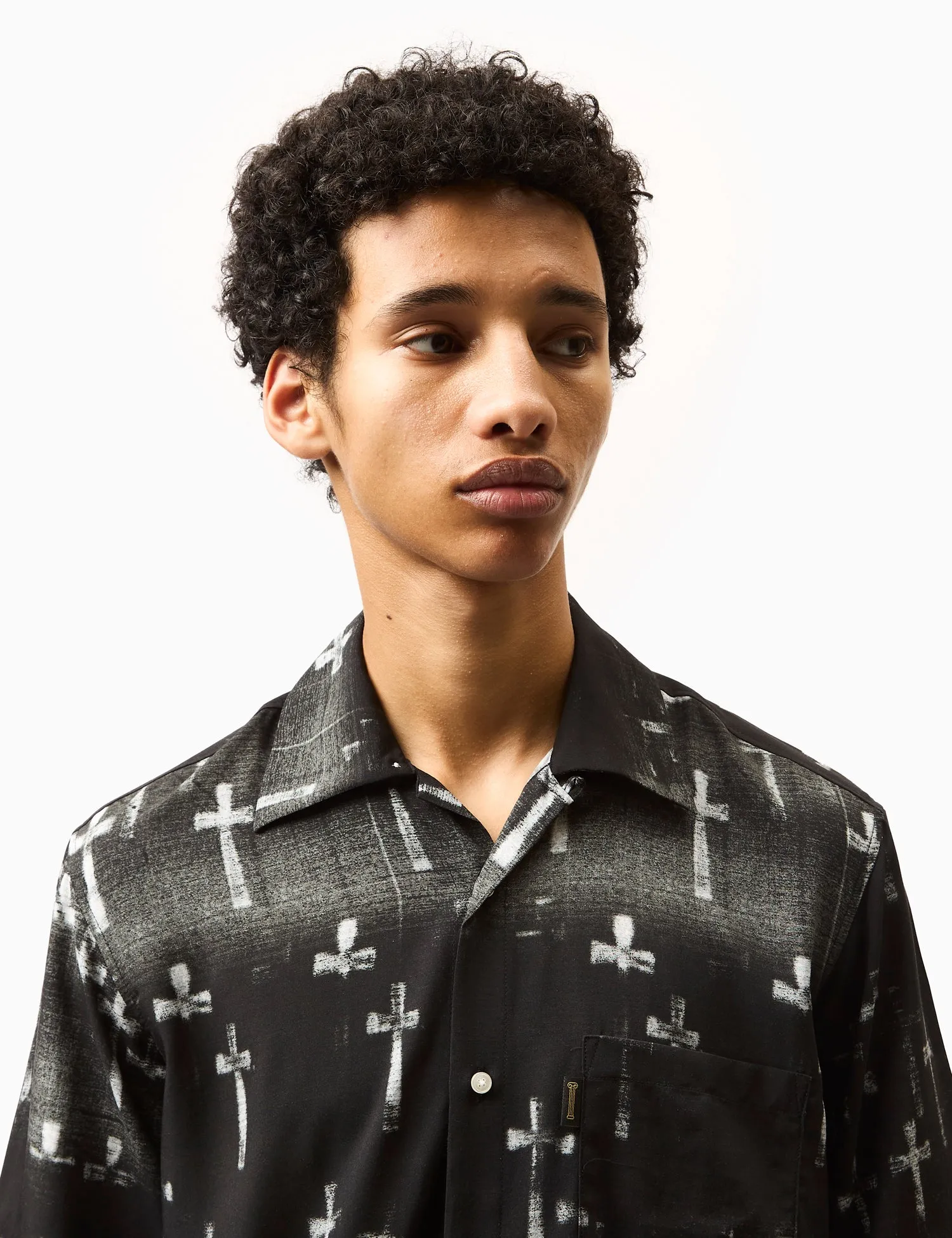 Aries Graveyard Hawaiian Short Sleeve Shirt - Black