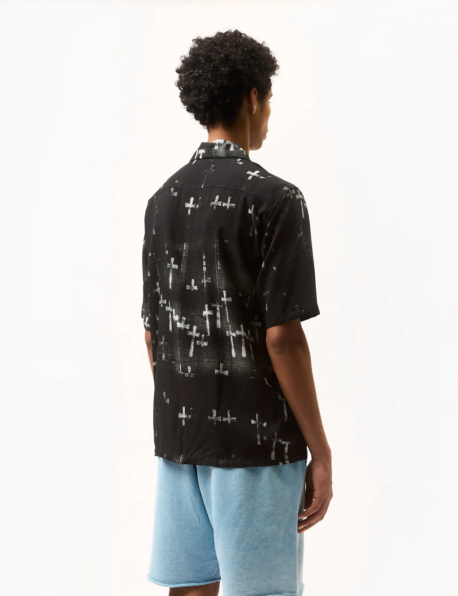 Aries Graveyard Hawaiian Short Sleeve Shirt - Black