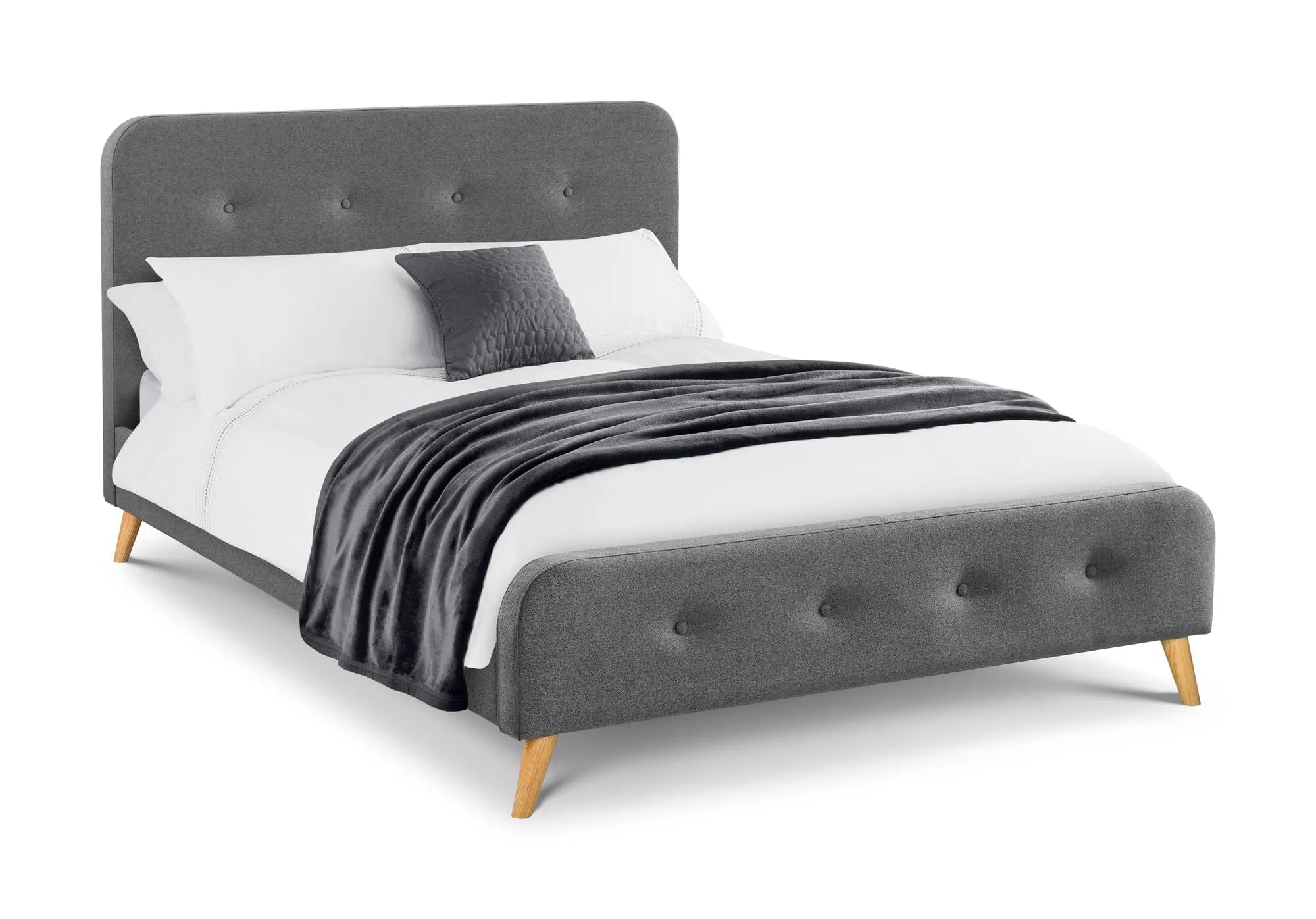 Astrid Curved Retro Buttoned Bed Frame 150Cm