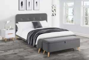Astrid Curved Retro Buttoned Bed Frame 150Cm