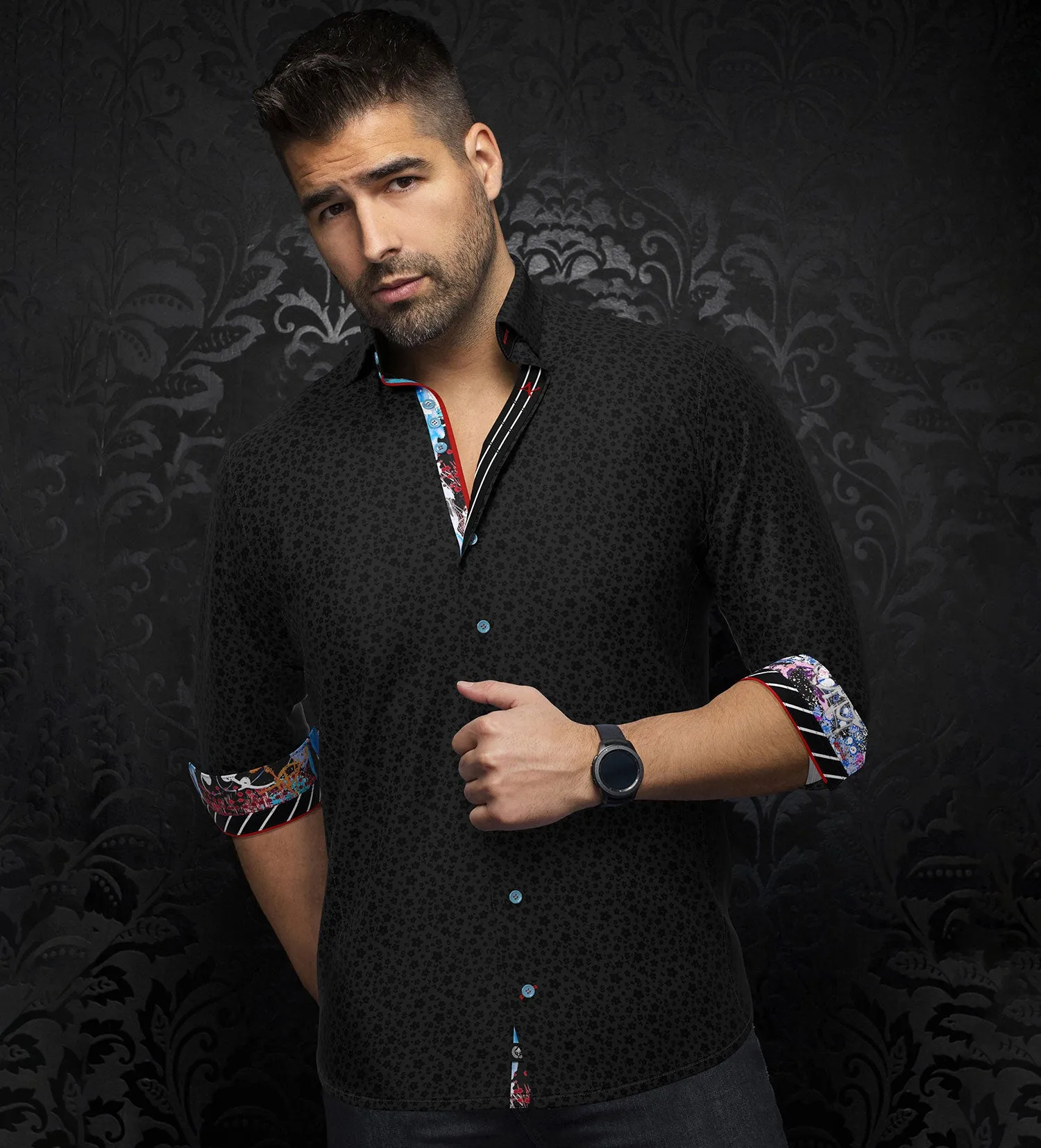Au Noir Long Sleeve Minori Floral Shirt