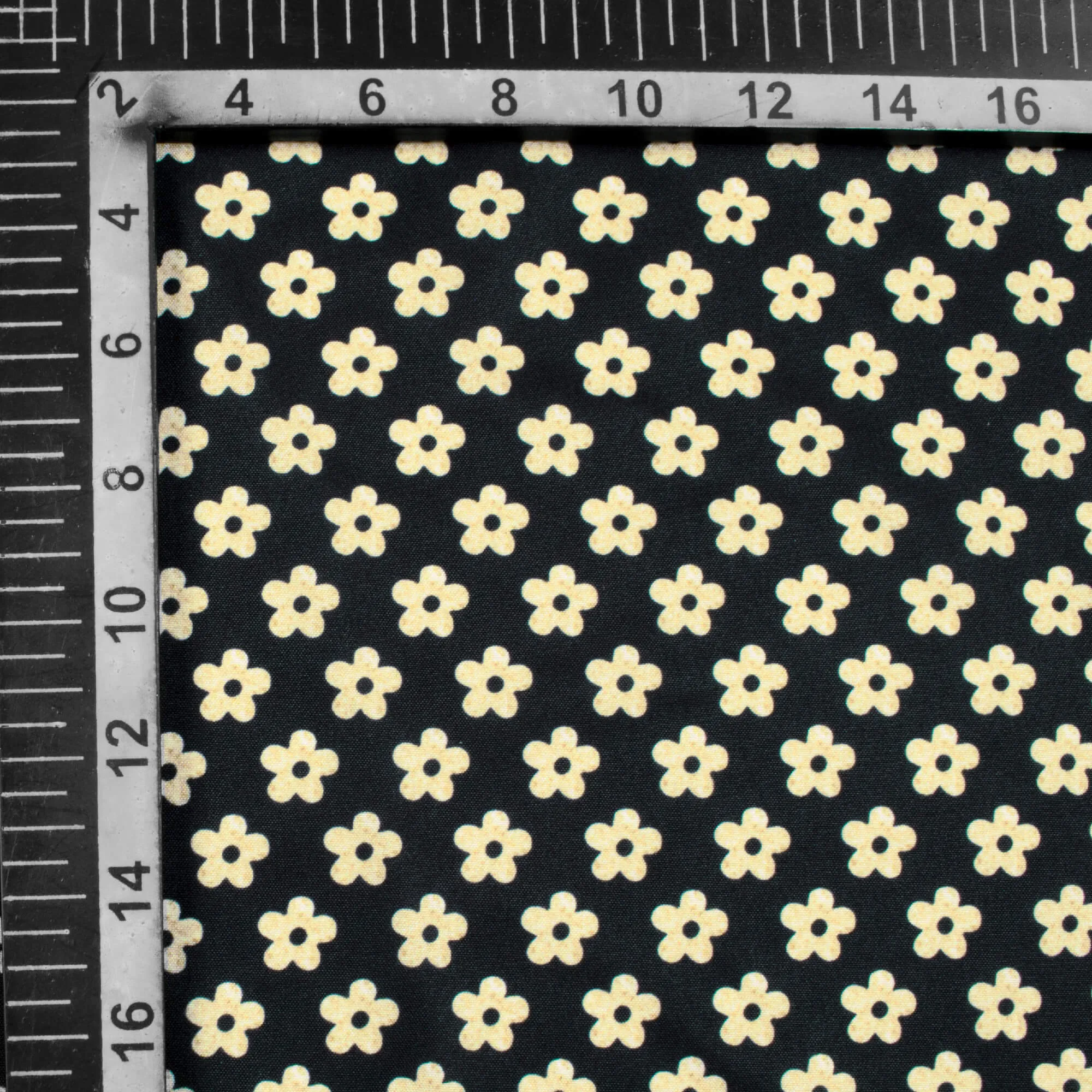 Black And Beige Floral Pattern Digital Print Ultra Premium Butter Crepe Fabric