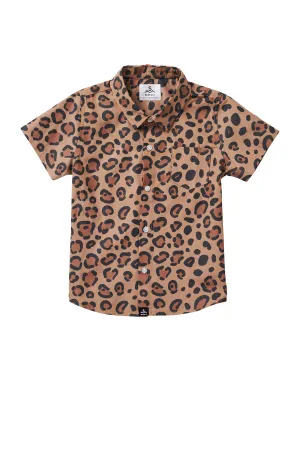 Calico Crab Button Up Shirt / KIDS / Khaki