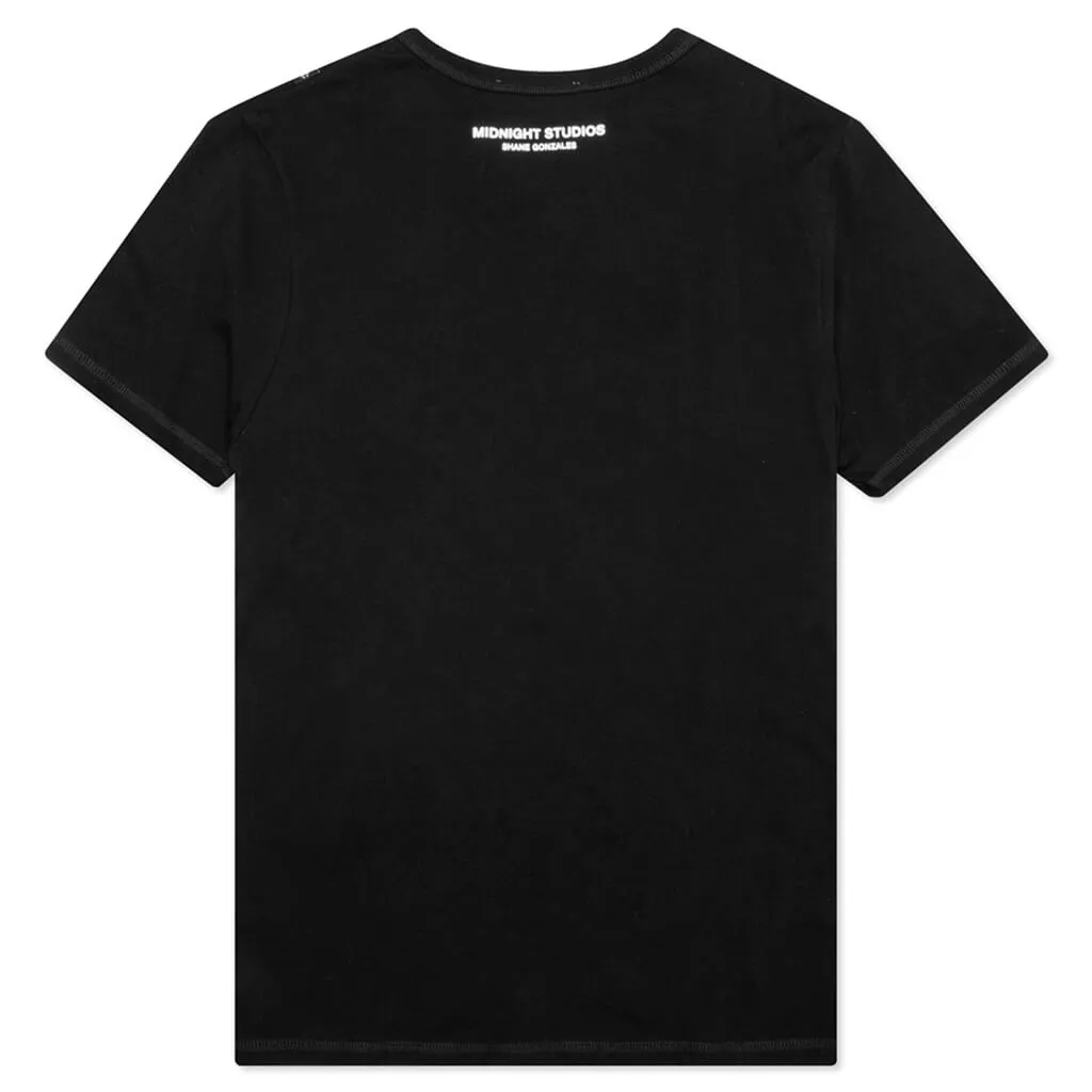 Candy Darling Applique T-Shirt - Black