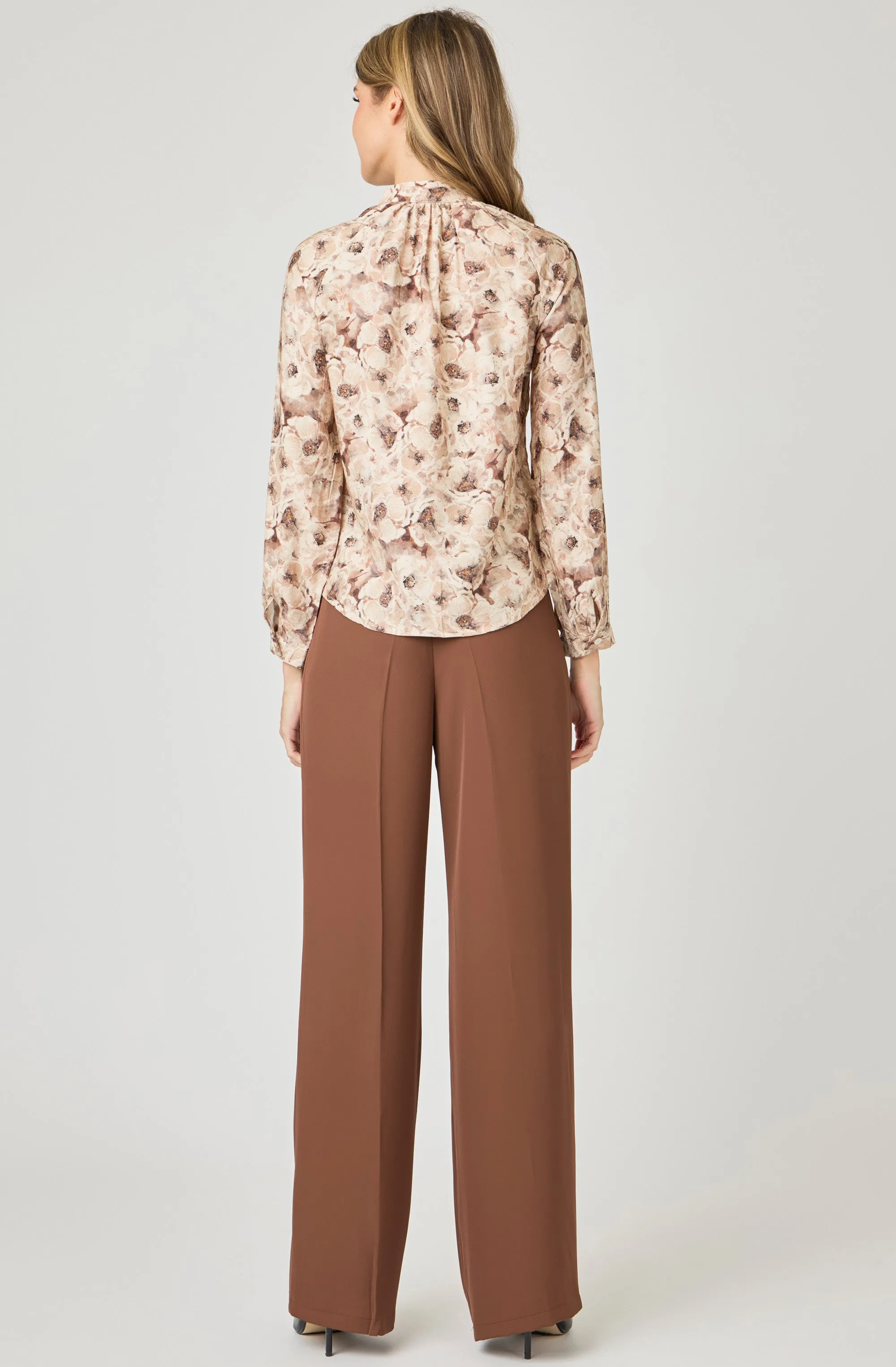 Collarless Printed Blouse