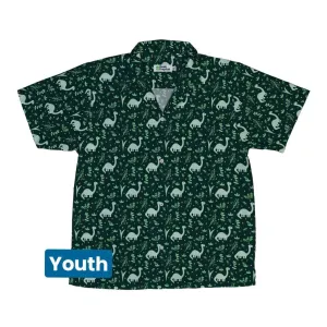 Dino Green Tropics Green Dinosaur Youth Hawaiian Shirt