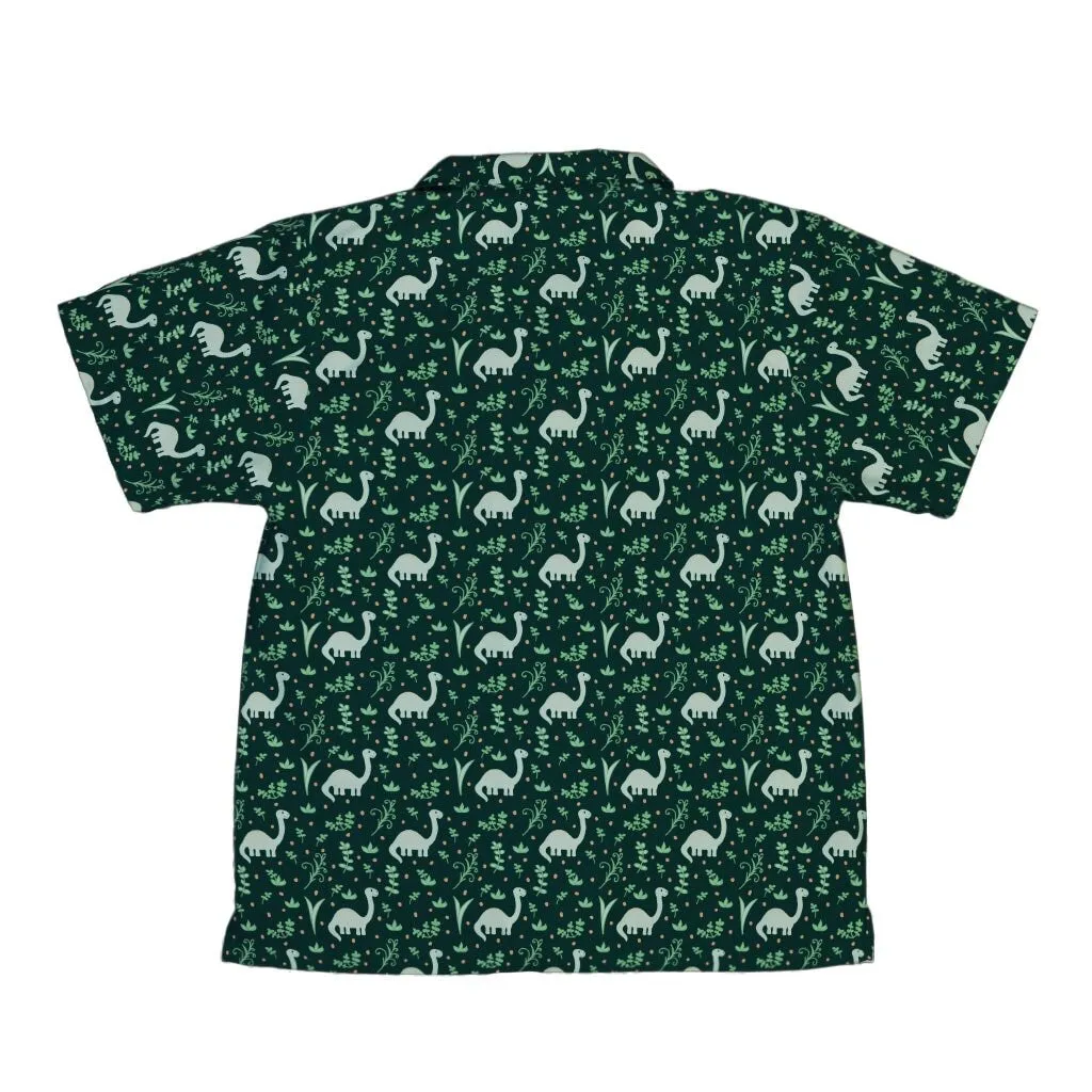 Dino Green Tropics Green Dinosaur Youth Hawaiian Shirt