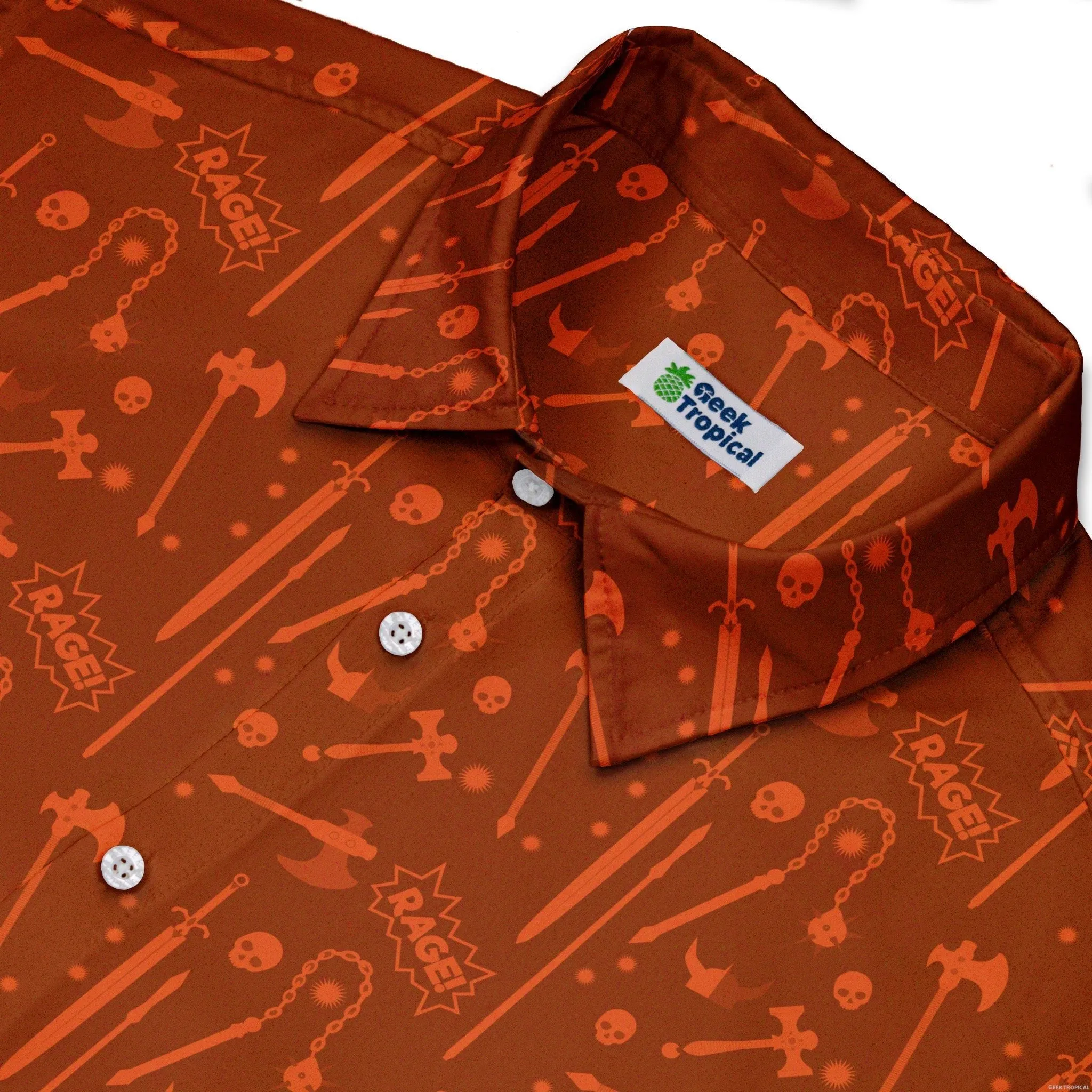 Dnd Barbarian Class Button Up Shirt