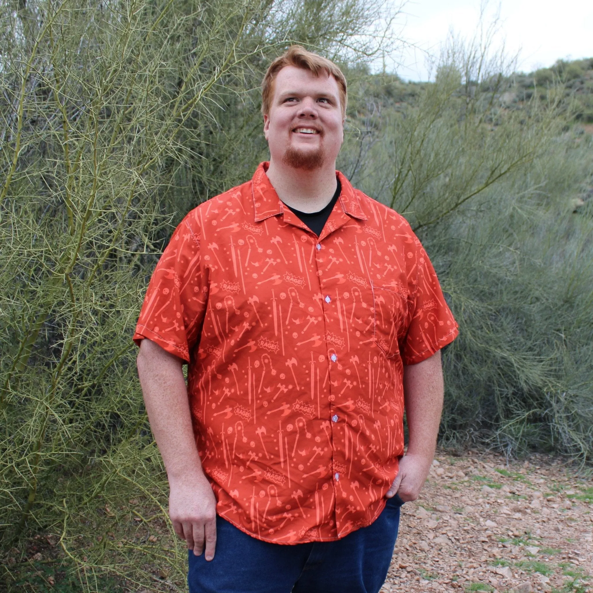 Dnd Barbarian Class Button Up Shirt