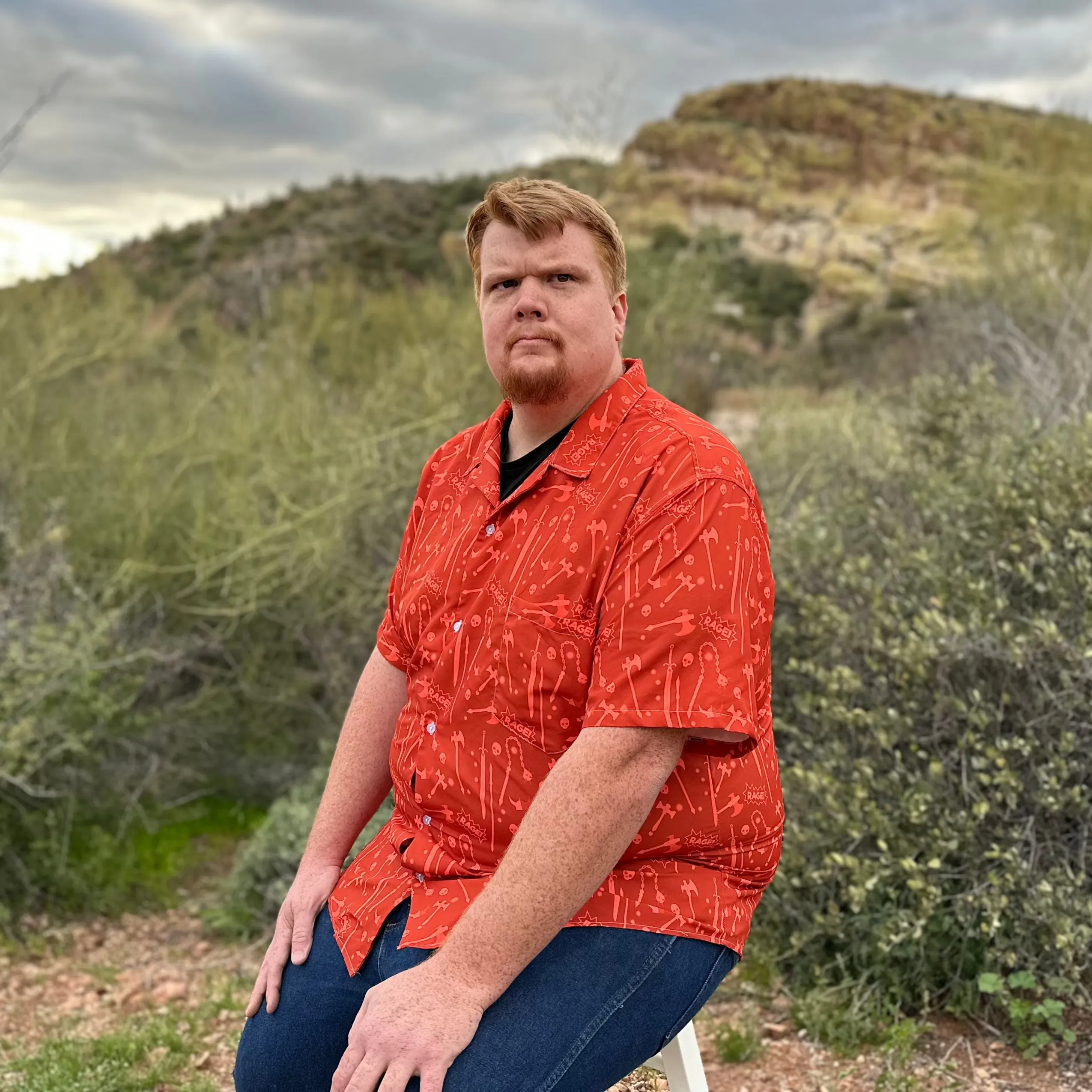 Dnd Barbarian Class Button Up Shirt
