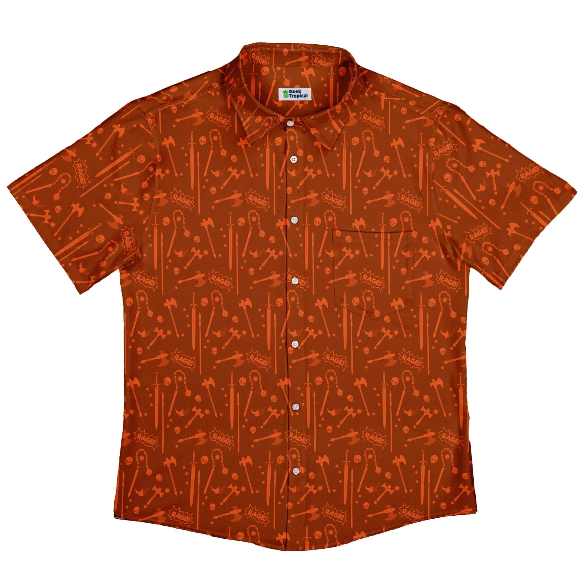 Dnd Barbarian Class Button Up Shirt