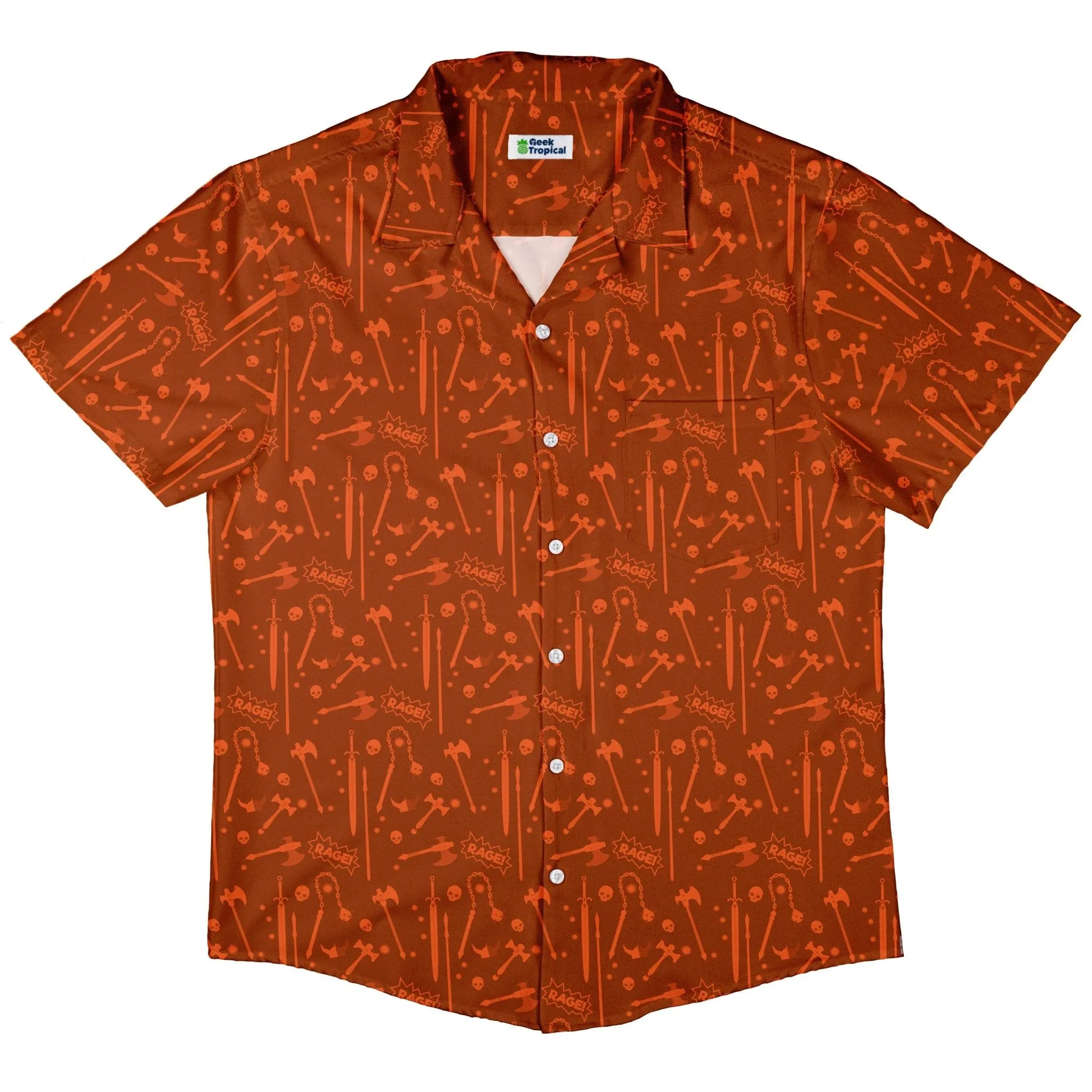 Dnd Barbarian Class Button Up Shirt