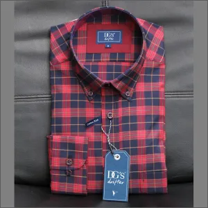 Drifter Ivano Maroon, Navy & Red Check Shirt<>