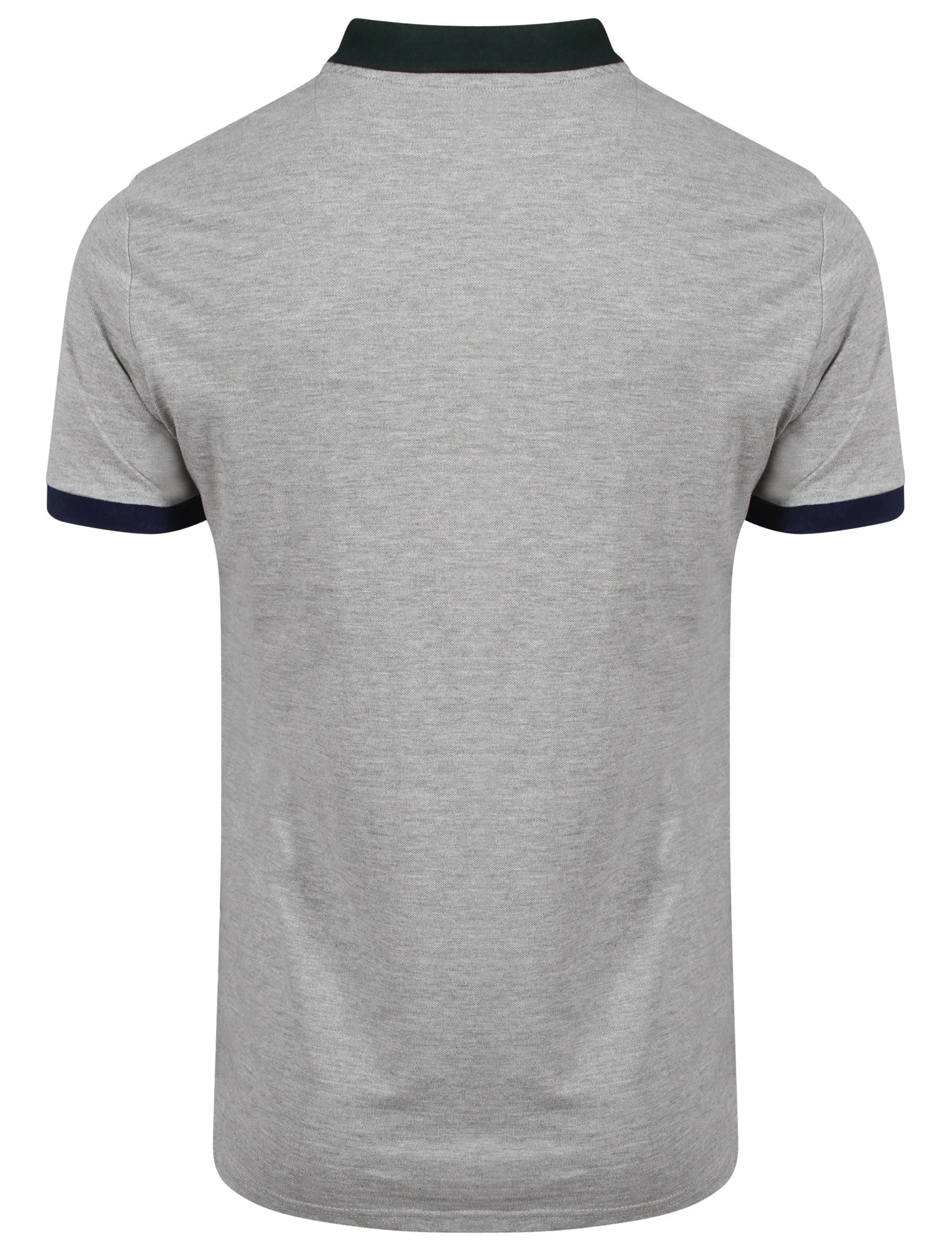 Enderby Contrast Collar Piqué Polo Shirt In Light Grey Marl - Le Shark