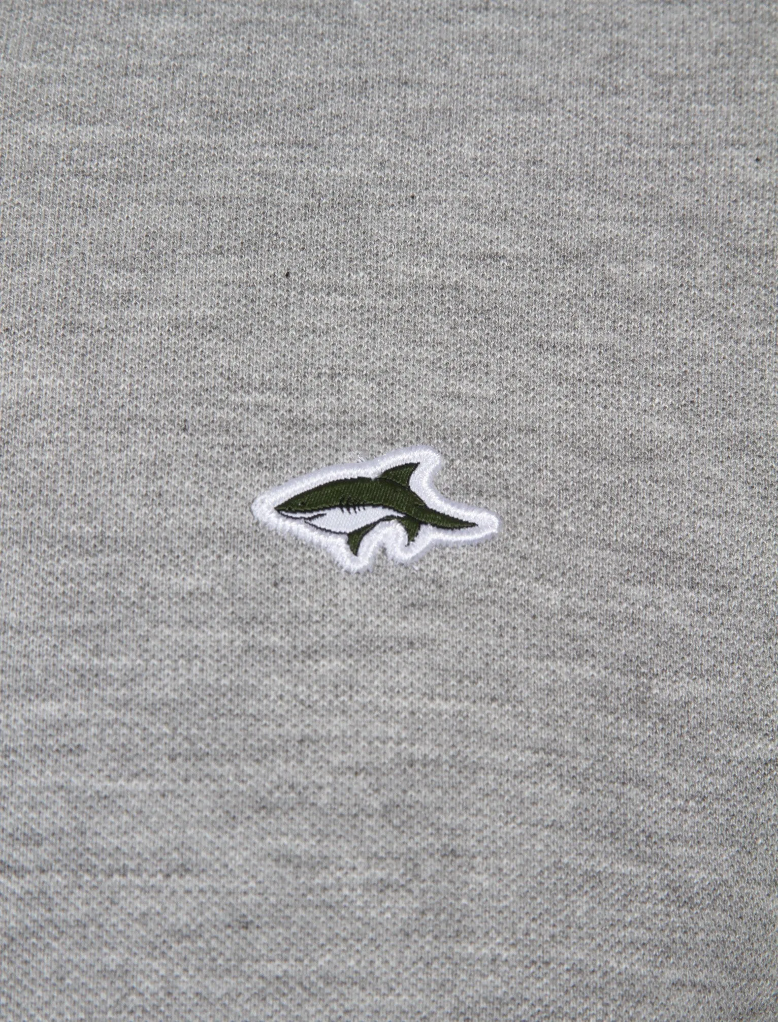 Enderby Contrast Collar Piqué Polo Shirt In Light Grey Marl - Le Shark