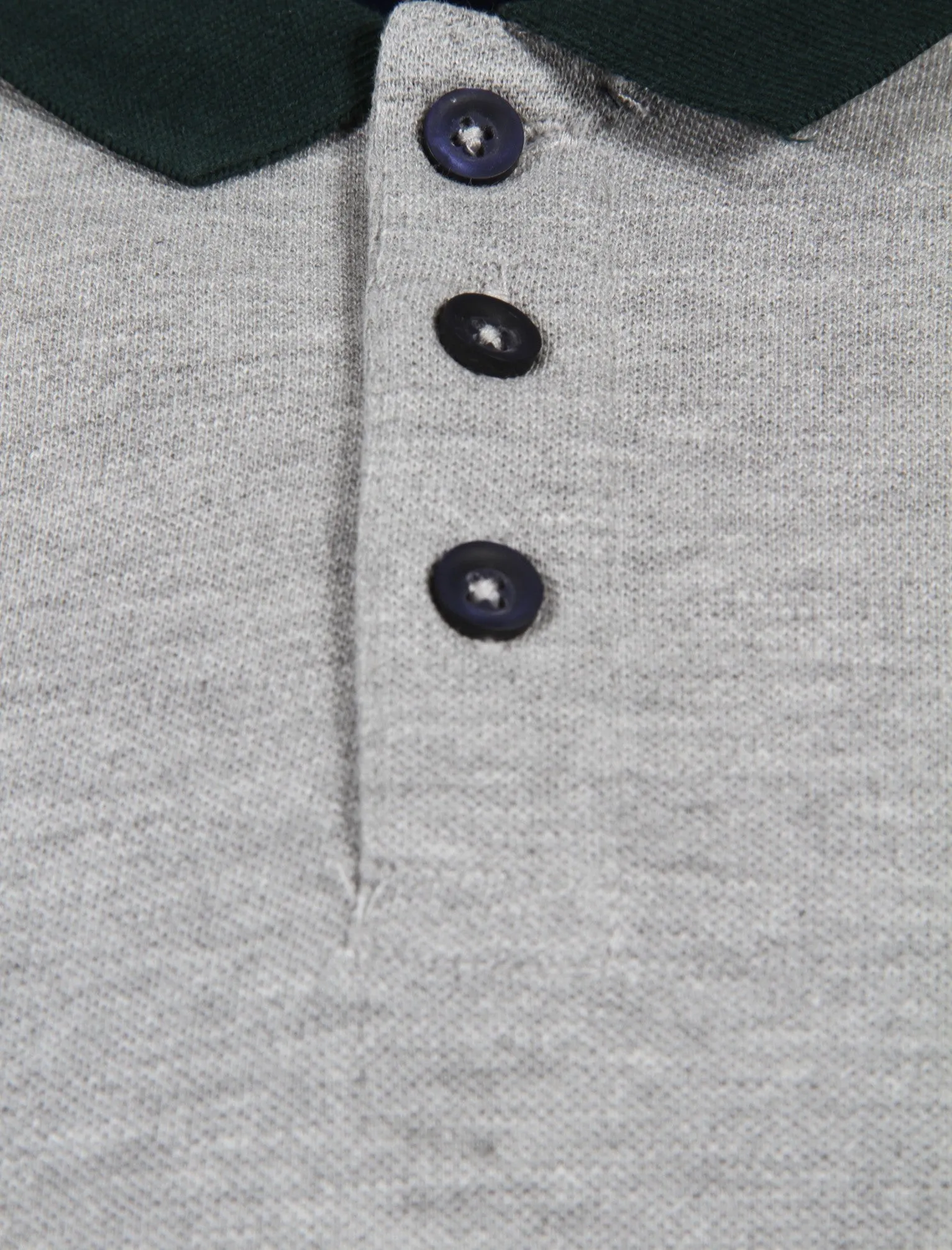Enderby Contrast Collar Piqué Polo Shirt In Light Grey Marl - Le Shark