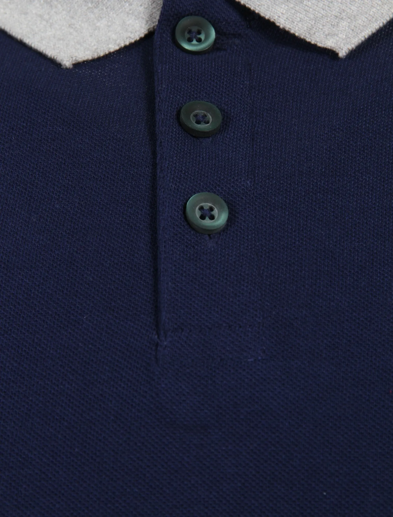 Enderby Contrast Collar Piqué Polo Shirt In Medieval Blue - Le Shark