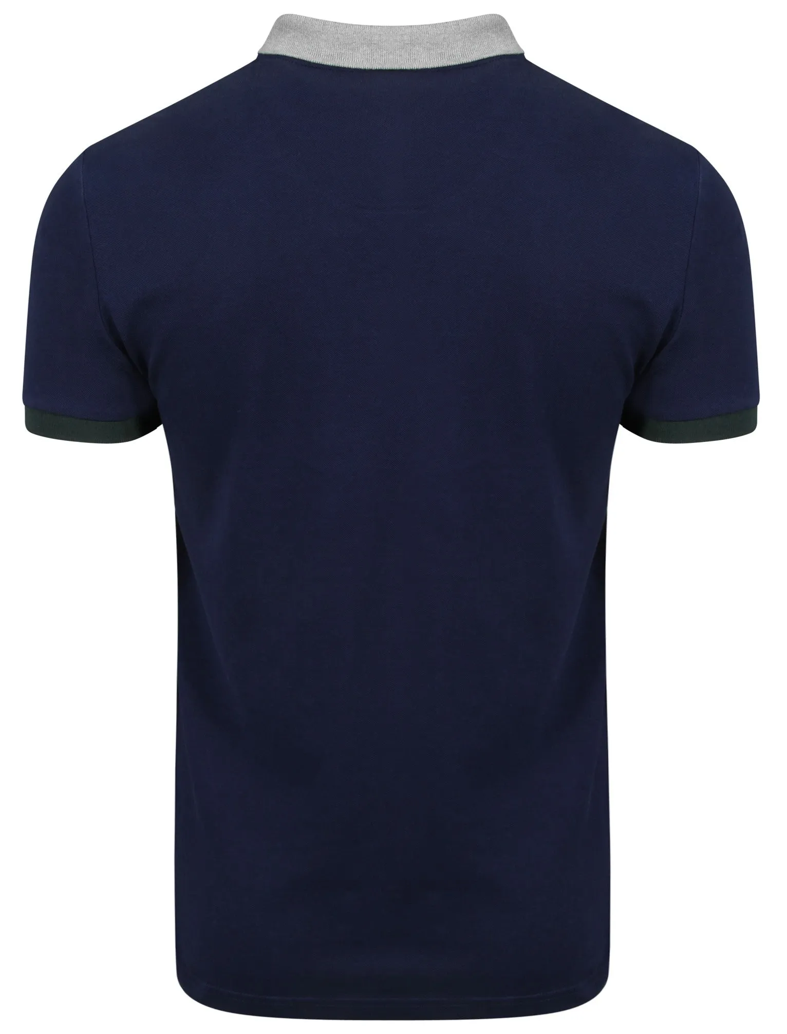 Enderby Contrast Collar Piqué Polo Shirt In Medieval Blue - Le Shark