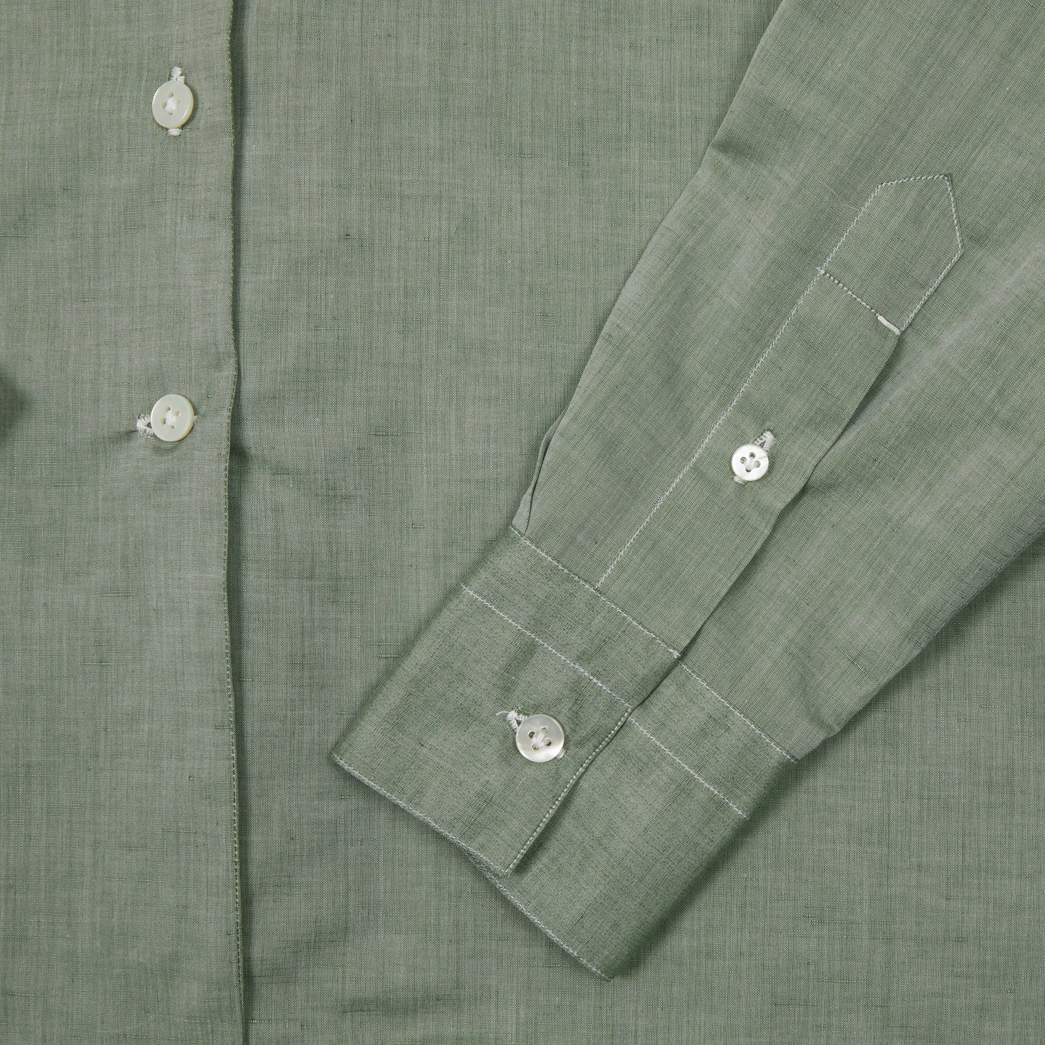 Finamore Women's Antonia Cotton / Linen Shirt in Green