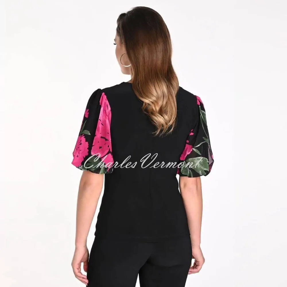 Frank Lyman Top with Printed Puff Sleeve Detail - Style 241102