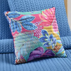 Hanalei 18" Square Quilted Decorative Throw Pillow