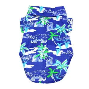 Hawaiian Camp Shirt | Ocean Blue & Palms