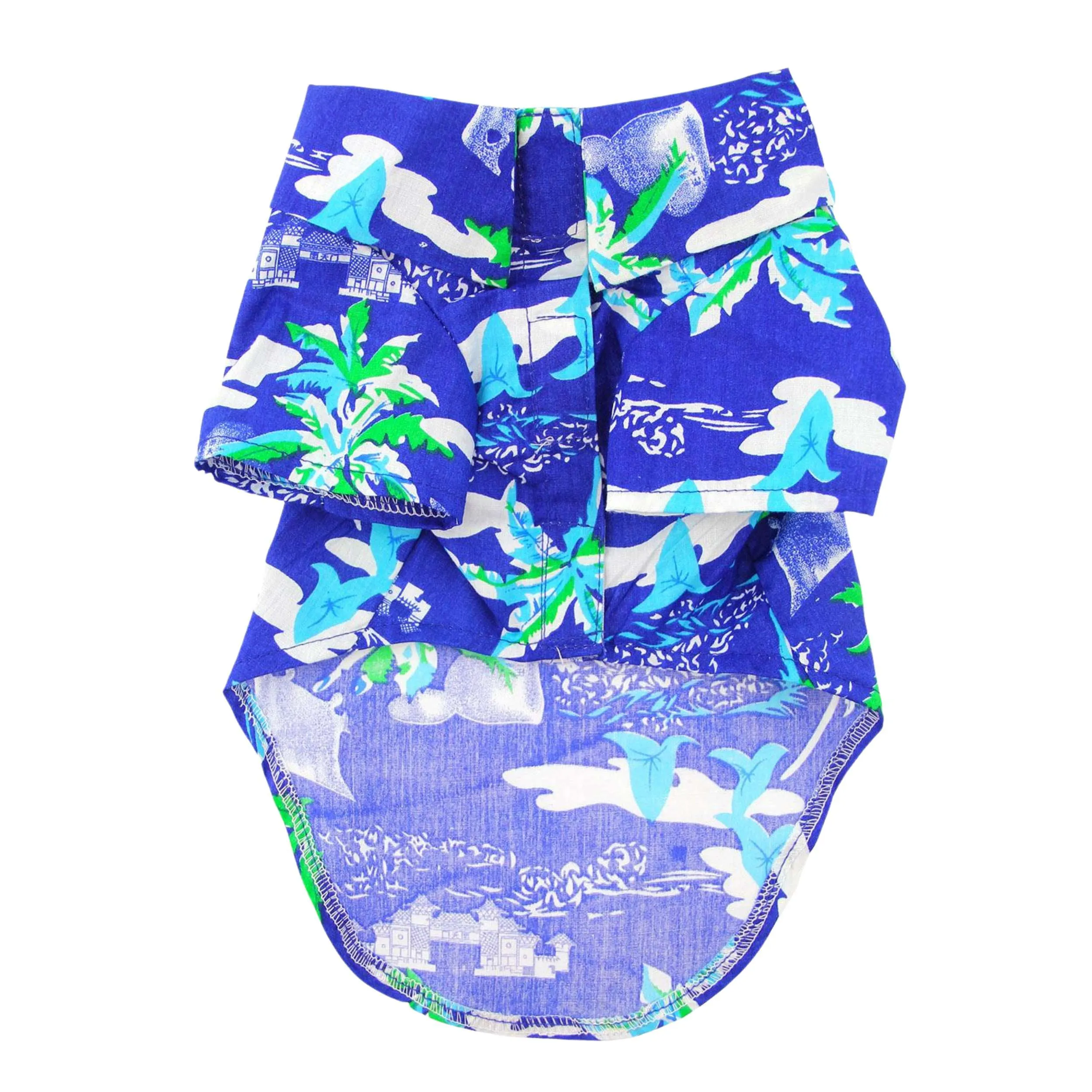 Hawaiian Camp Shirt | Ocean Blue & Palms