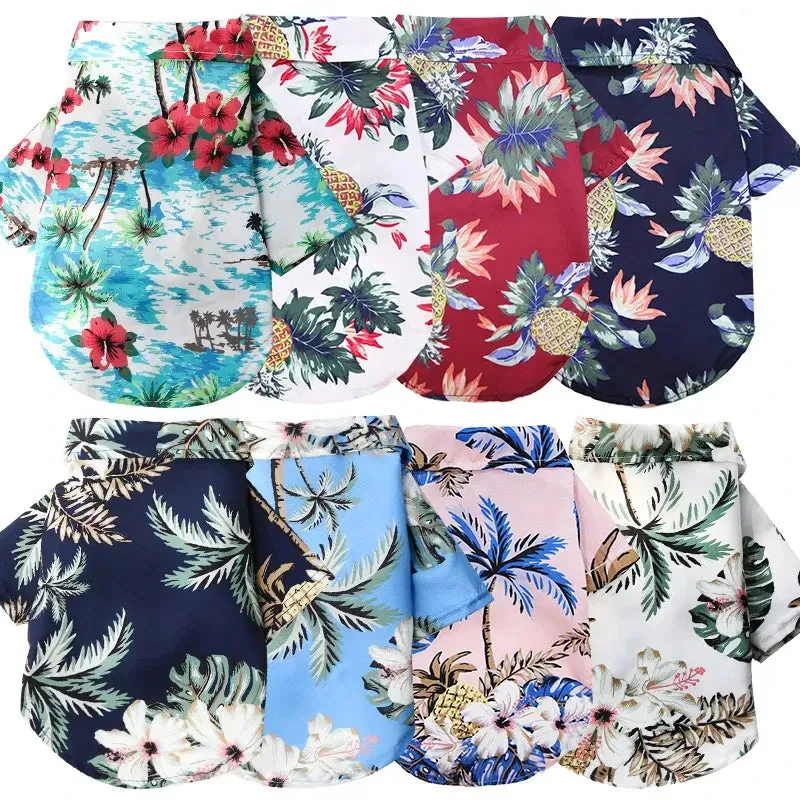 Hawaiian Style Dog Shirt Summer Pet Clothes for Small & Medium Dogs
