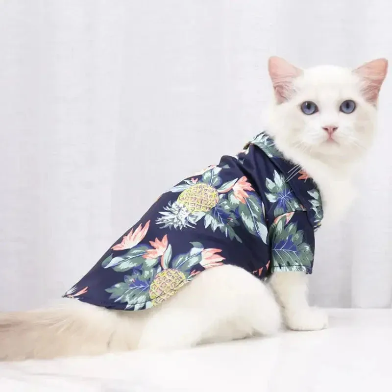 Hawaiian Style Dog Shirt Summer Pet Clothes for Small & Medium Dogs