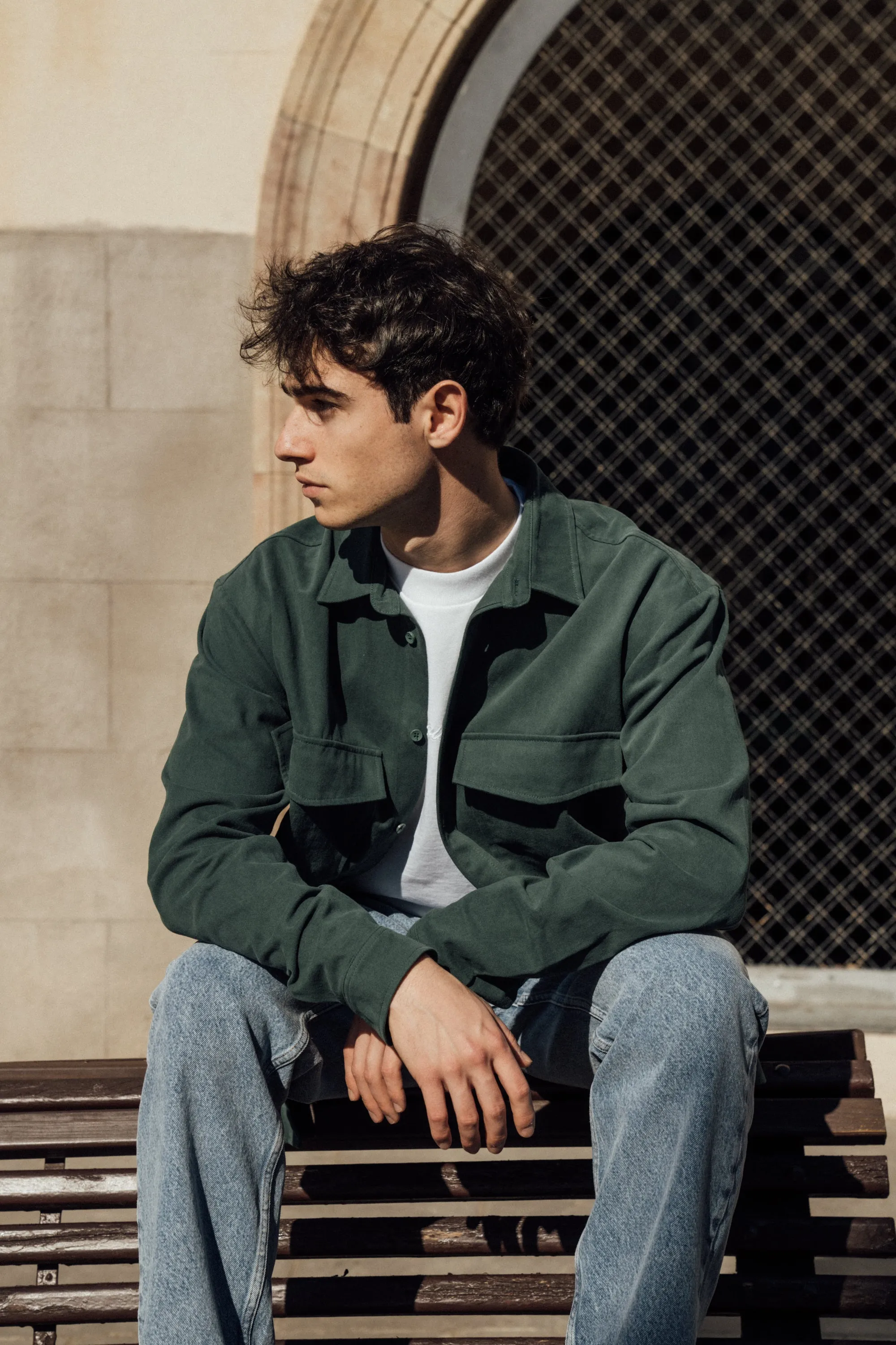HEAVY CANVAS LONGSLEEVE SHIRT - BOTTLE GREEN