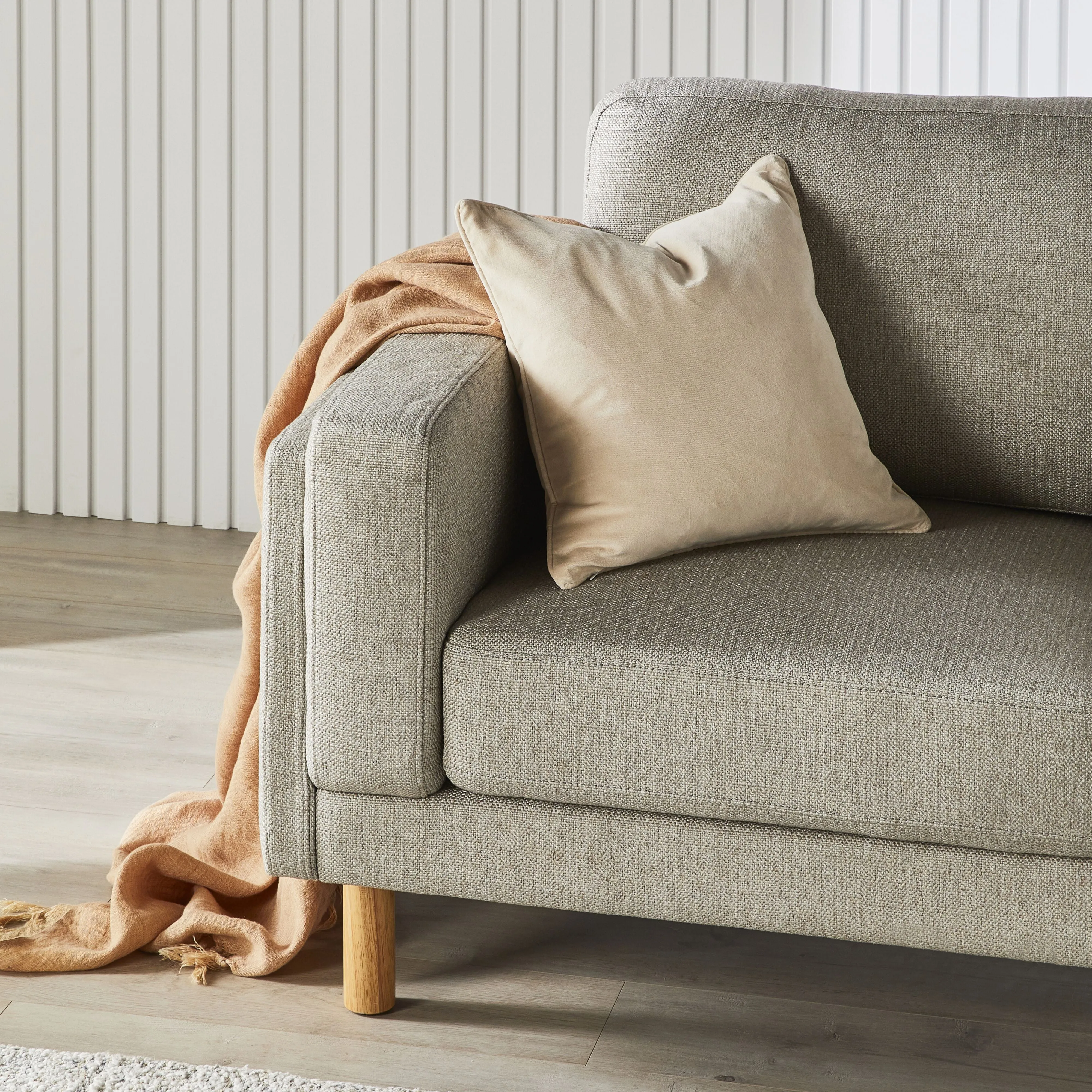 Hervey Cotton Velvet Cushion Oatmeal 45x45cm
