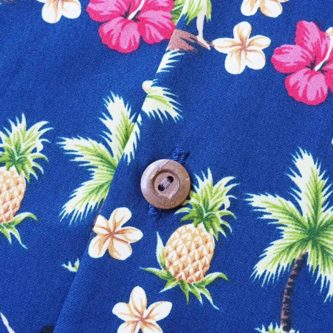 Hula Dream Blue Hawaiian Cotton Shirt