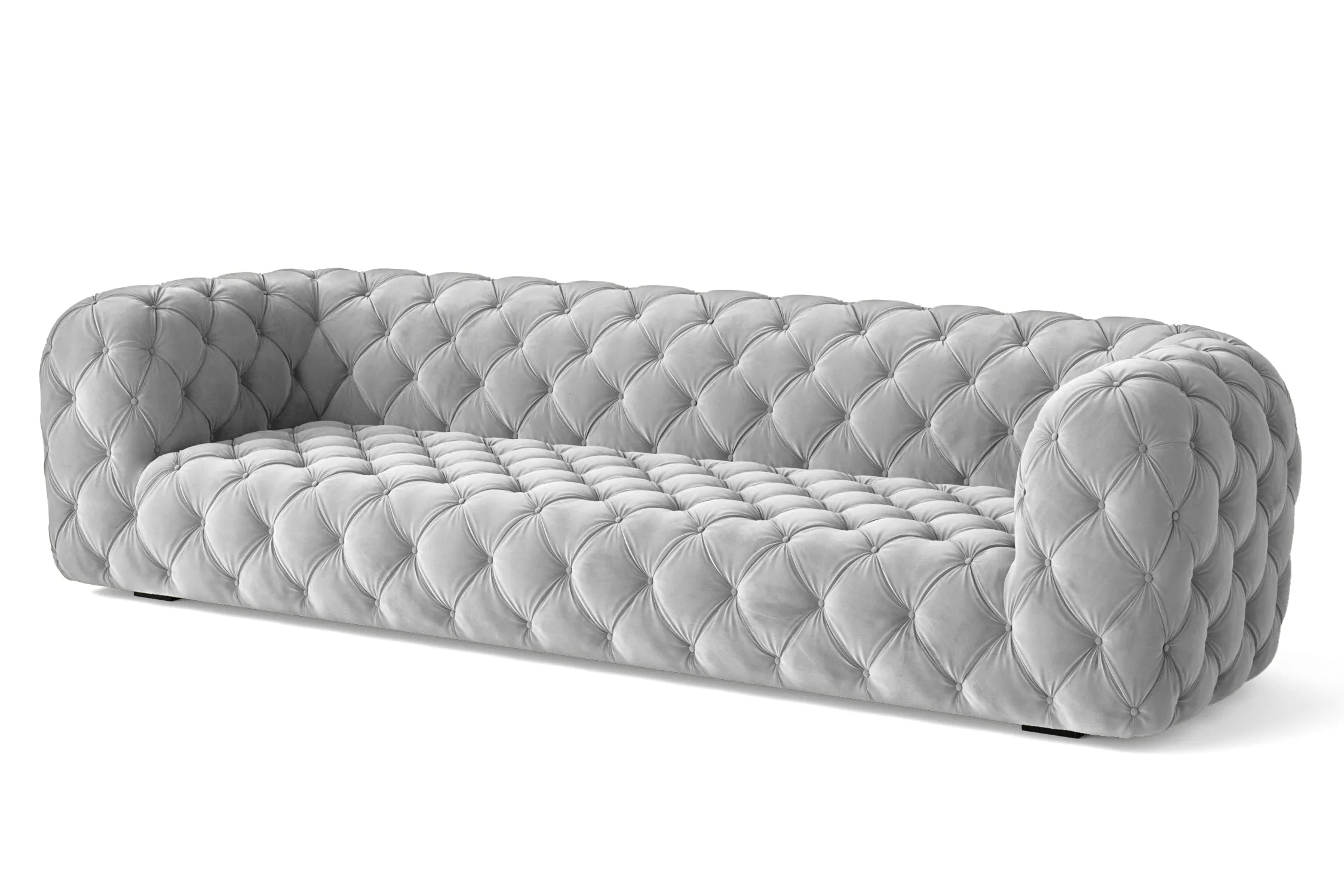 Lecce 4 Seater Sofa White Velvet