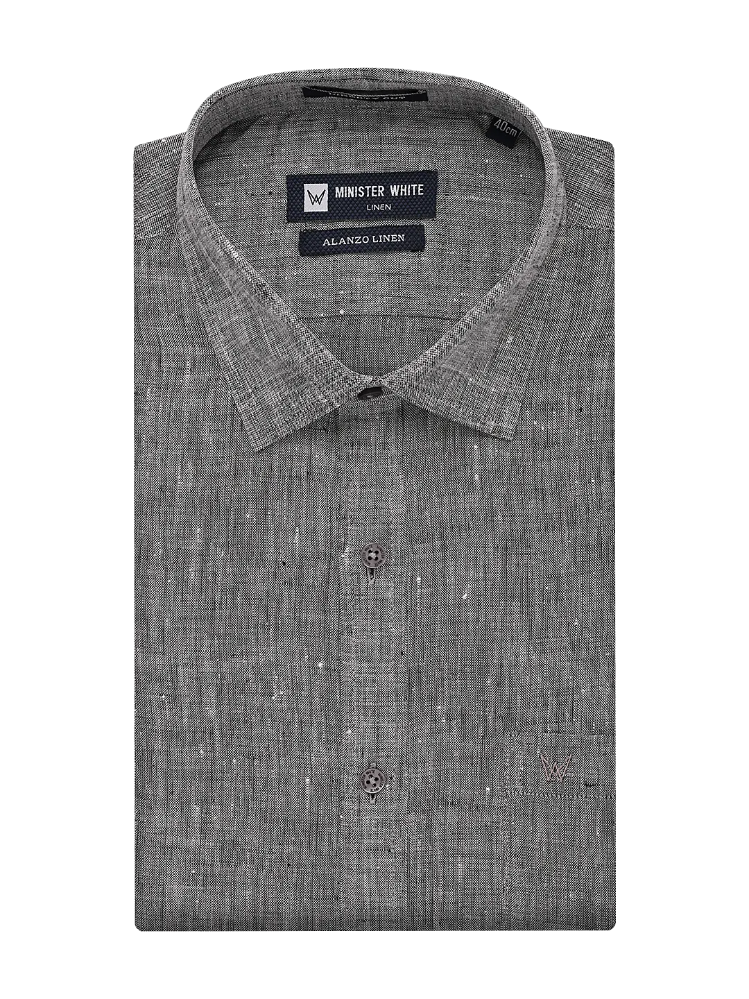 Mens Pure Linen Regular Fit Black Colour Shirt Alanzo Linen