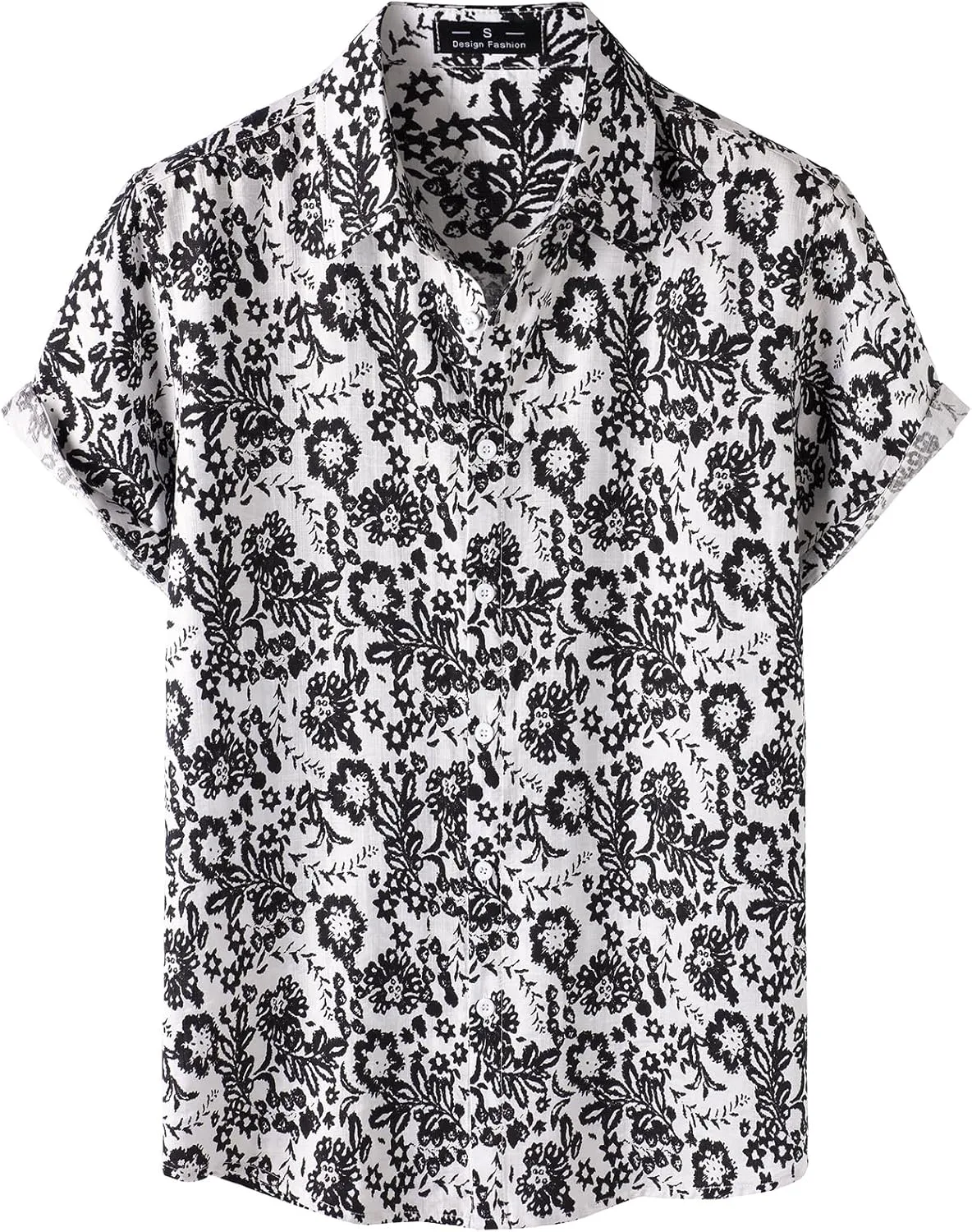 Men's Stylish Casual Printed Short Sleeve Button Down Shirts Summer Vacation Beach Tropical Hawaiian Shirt