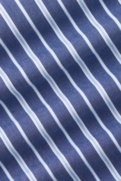M.J. Bale - Rohde Poplin Shirt - Stripe - Navy/Sky