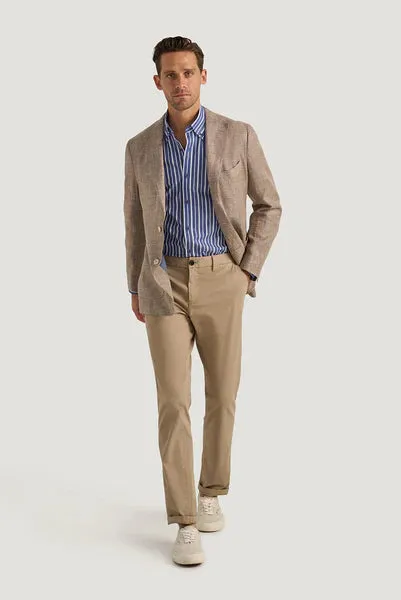 M.J. Bale - Rohde Poplin Shirt - Stripe - Navy/Sky