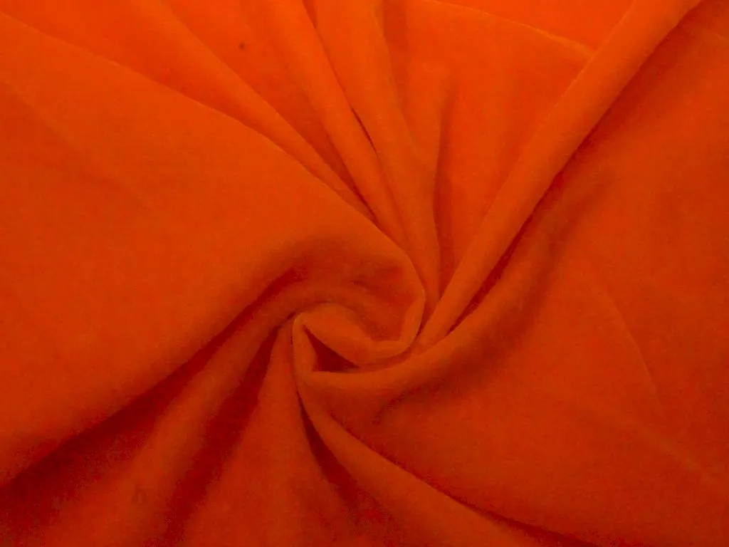 Orange Solid Velvet Fabric
