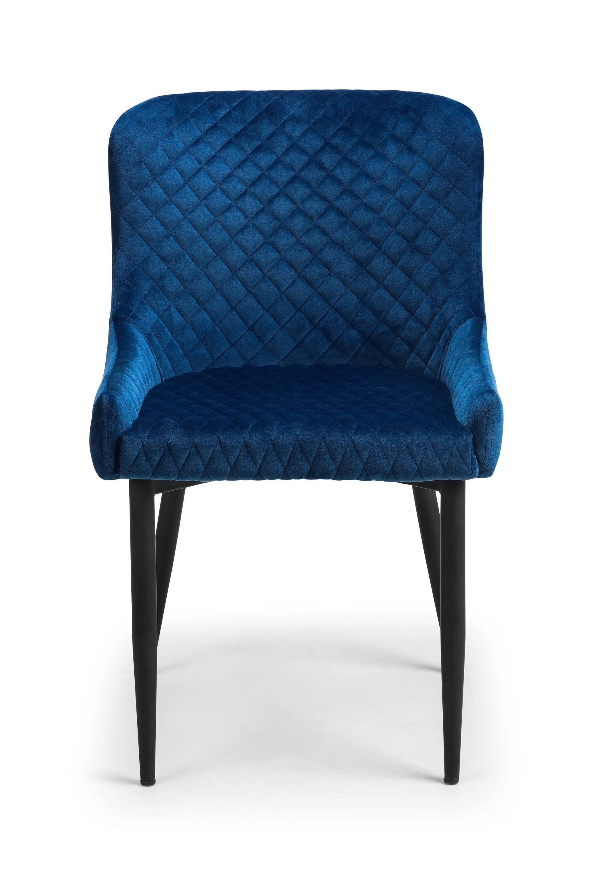 Pair of Luxe Velvet Dining Chairs Blue/Black