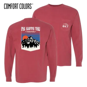 Phi Tau Comfort Colors Long Sleeve Retro Alpine Tee