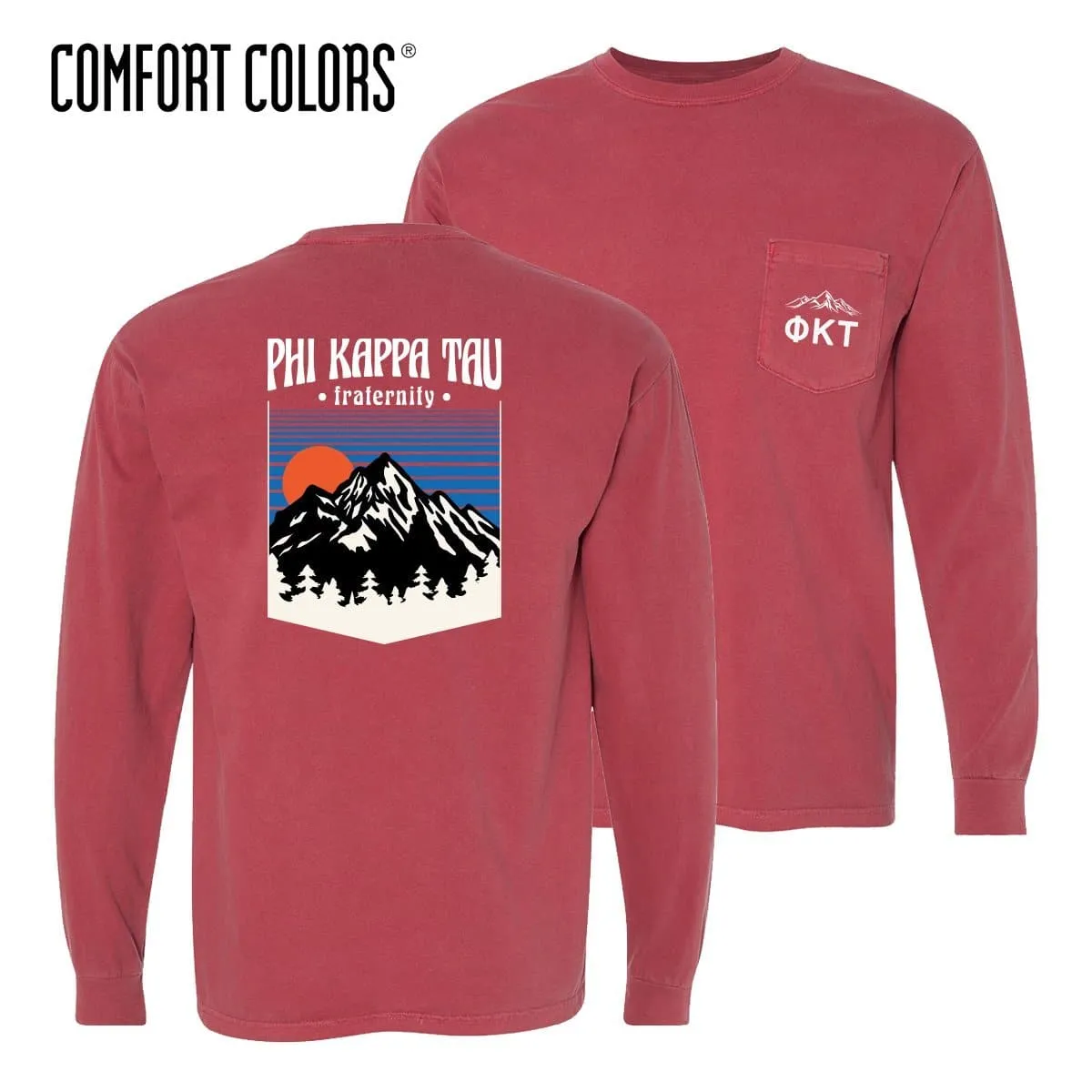 Phi Tau Comfort Colors Long Sleeve Retro Alpine Tee